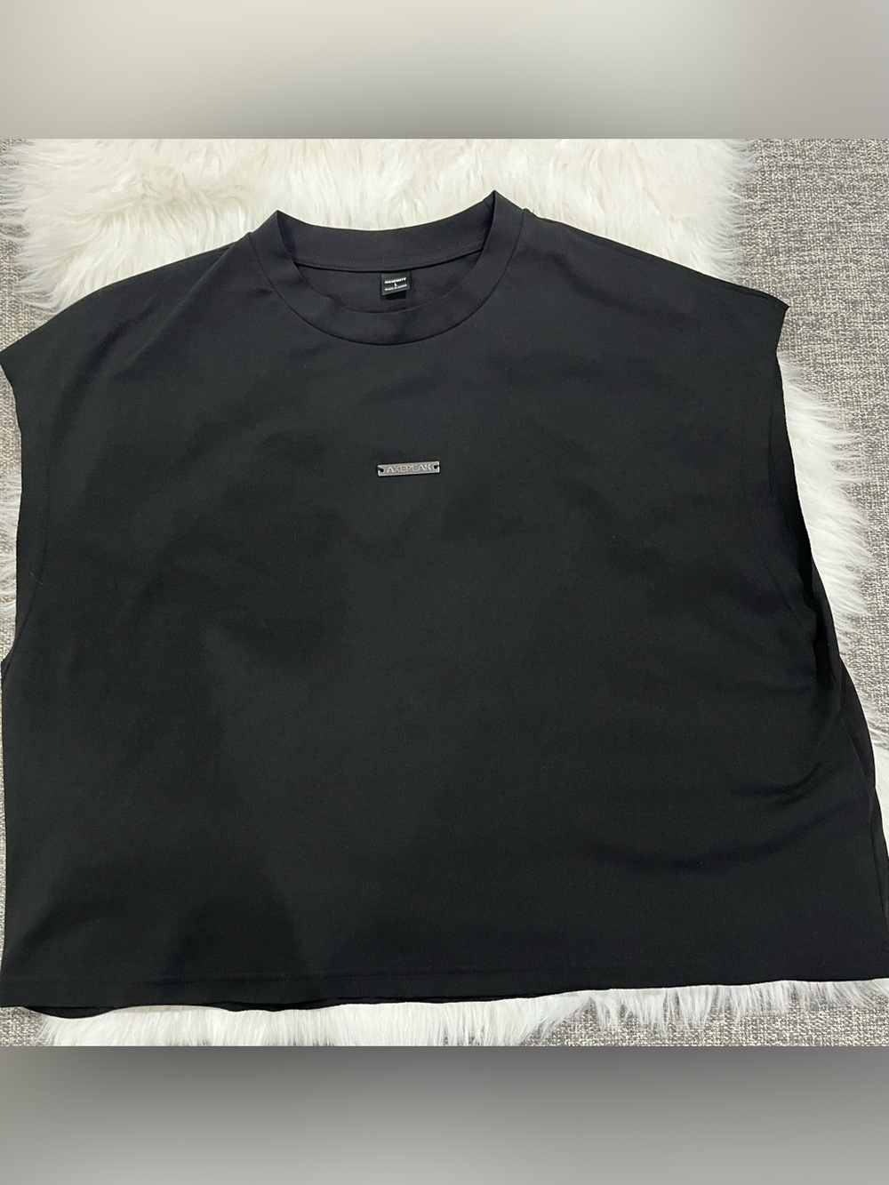 NFINITY Black Short Sleeve Crewneck Tee with Small Metal Logo